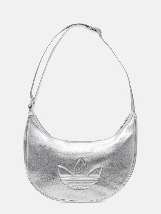 Zdjęcie produktu adidas Originals torebka hobo damska z imitacji skóry Adicolor srebrny