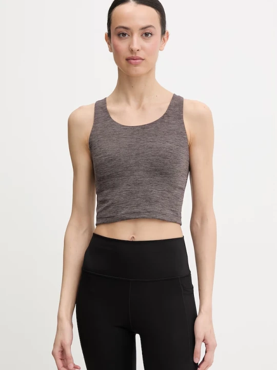 Zdjęcie produktu adidas Performance top do jogi damski All Me brązowy