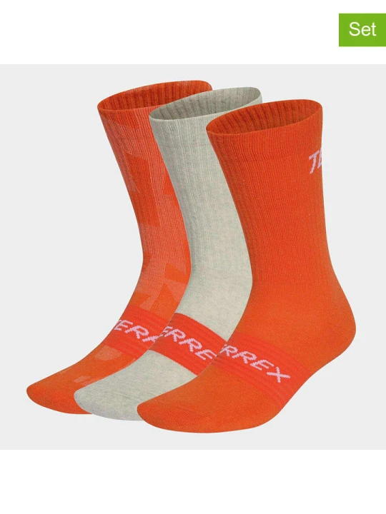 Zdjęcie produktu adidas Skarpety (3 pary) w kolorze pomarańczowo-beżowym rozmiar: S