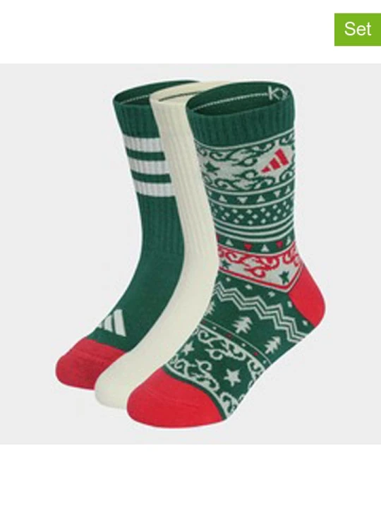 Zdjęcie produktu adidas Skarpety (3 pary) w kolorze zielono-kremowym rozmiar: 28