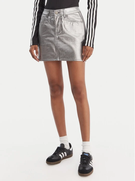 Zdjęcie produktu adidas Spódnica mini 3-Stripes KD2899 Srebrny Regular Fit