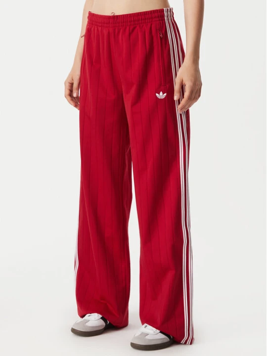 Zdjęcie produktu adidas Spodnie dresowe Pinstripe Firebird Loose Trackpant KS9977 Czerwony Wide Leg