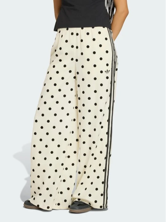Zdjęcie produktu adidas Spodnie dresowe Satin Polka Dots Wide Leg Pant KV1168 Kremowy Relaxed Fit