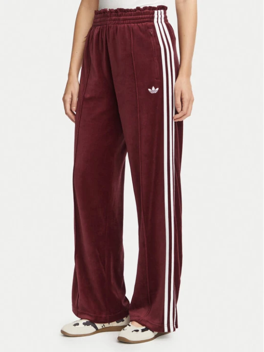 Zdjęcie produktu adidas Spodnie dresowe Velour LG4291 Bordowy Loose Fit