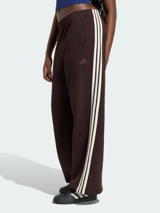 Zdjęcie produktu adidas Spodnie dresowe 3-Stripes KW7703 Brązowy ciemny Wide Leg