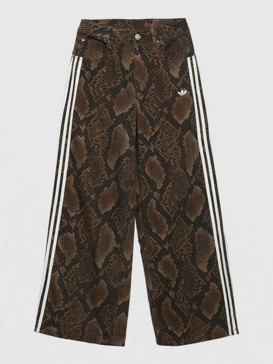 Zdjęcie produktu adidas Spodnie Snake Print Denim Loose brązowy