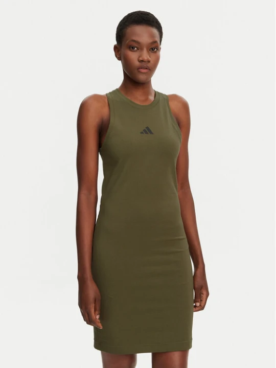 Zdjęcie produktu adidas Sukienka codzienna Future Icons Small Logo JE0201 Zielony Slim Fit