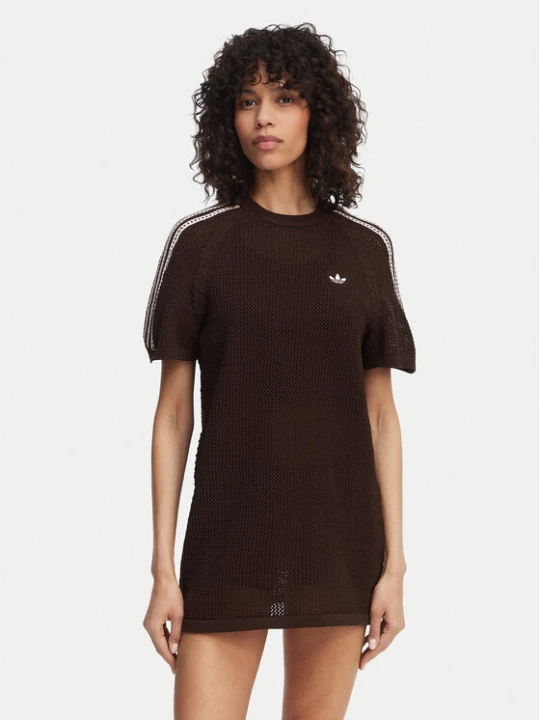 Zdjęcie produktu adidas Sukienka dzianinowa Knitted Crochet KE0203 Brązowy Loose Fit
