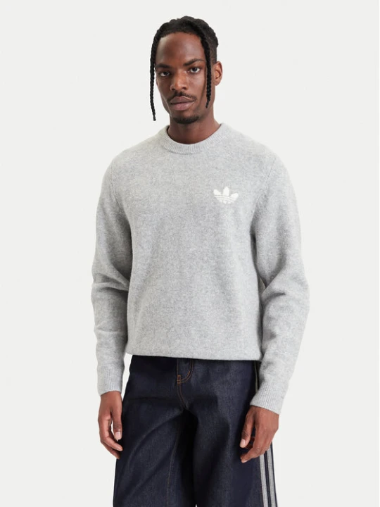 Zdjęcie produktu adidas Sweter Trefoil Essentials Fully Knit KS4889 Szary Regular Fit