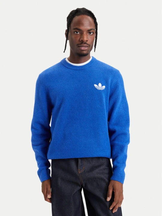 Zdjęcie produktu adidas Sweter Trefoil Essentials Fully Knit Sweatshirt KS4890 Niebieski Regular Fit