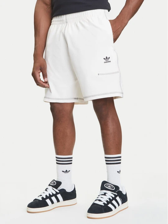 Zdjęcie produktu adidas Szorty sportowe Trefoil Essentials KA8541 Écru Loose Fit Kremowy