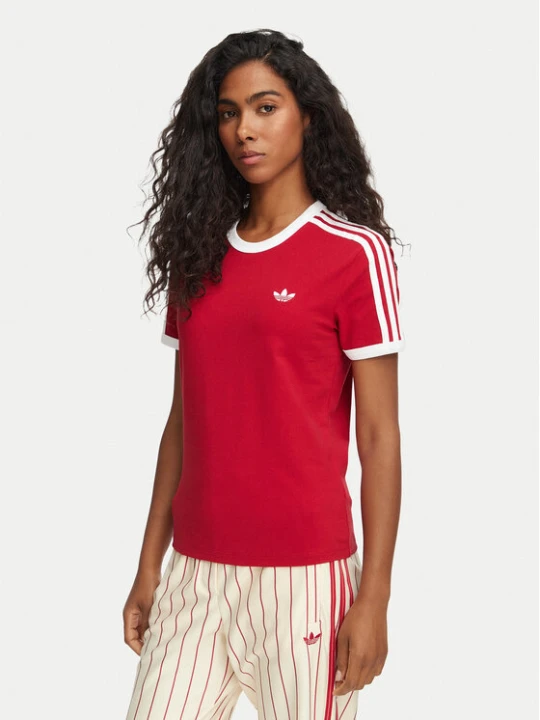 Zdjęcie produktu adidas T-Shirt 3-Stripes Slim KS4779 Czerwony Regular Fit