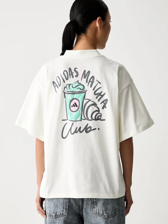 Zdjęcie produktu adidas T-shirt damski bawełniany beżowy