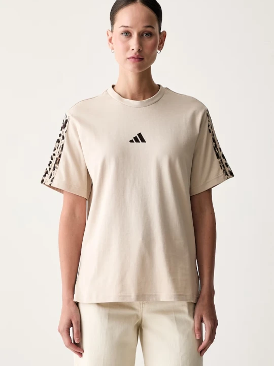 Zdjęcie produktu adidas T-shirt damski bawełniany Leopard Pack beżowy