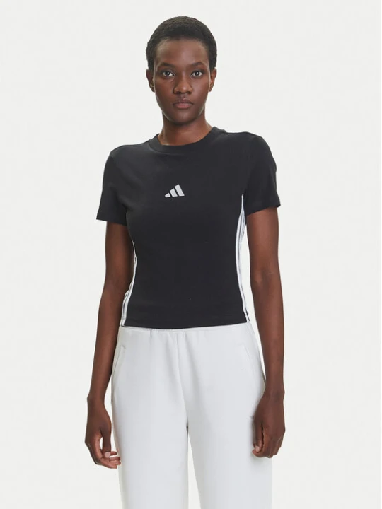 Zdjęcie produktu adidas T-Shirt Essentials 3-Stripes JC8325 Czarny Slim Fit