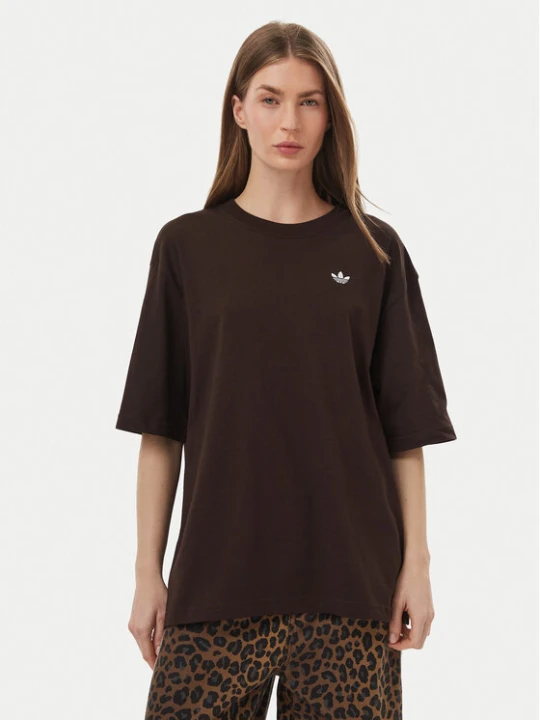 Zdjęcie produktu adidas T-Shirt Essentials Boyfriend LL0396 Brązowy ciemny Regular Fit