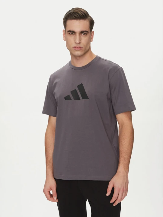 Zdjęcie produktu adidas T-Shirt Future Icons 3 Bar Logo JD4921 Szary Regular Fit