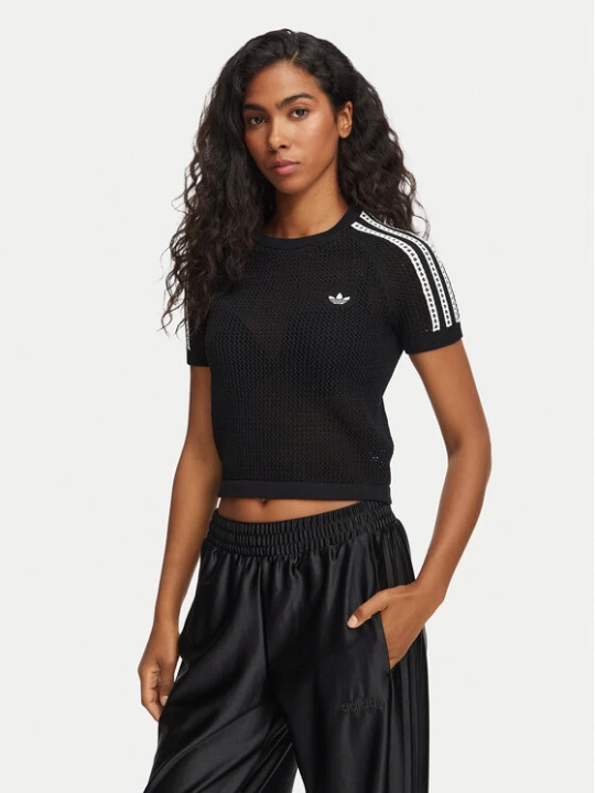 Zdjęcie produktu adidas T-Shirt Knitted Crochet Tee KC6481 Czarny Regular Fit