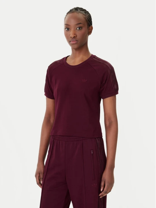 Zdjęcie produktu adidas T-Shirt Lace Cali KC6453 Bordowy Regular Fit