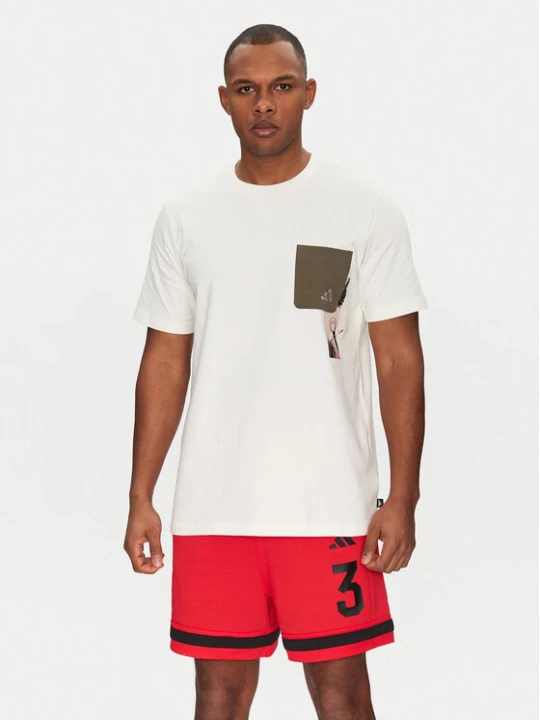 Zdjęcie produktu adidas T-Shirt Lens Elevated Pocket Graphic JJ3928 Biały Loose Fit