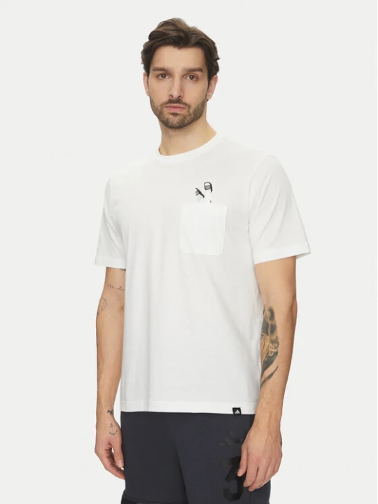 Zdjęcie produktu adidas T-Shirt Lounge Slides Graphic Pocket JC5282 Biały Regular Fit