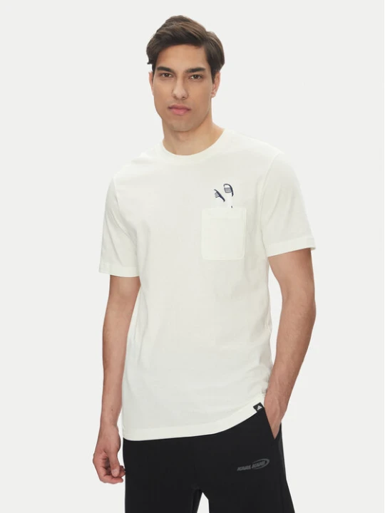 Zdjęcie produktu adidas T-Shirt Lounge Slides Graphic Pocket JM0374 Biały Regular Fit