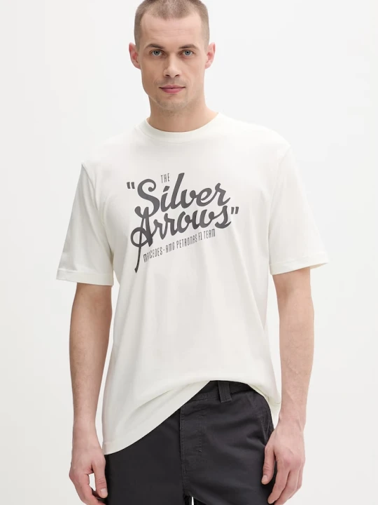 Zdjęcie produktu Adidas t-shirt męski bawełniany x Mercedes beżowy