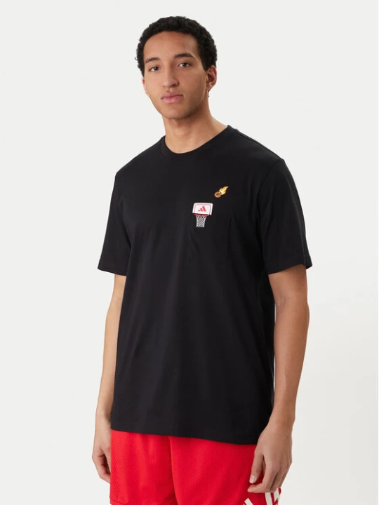 Zdjęcie produktu adidas T-Shirt Mini Embroidery Basketball Graphic KB2526 Czarny Regular Fit