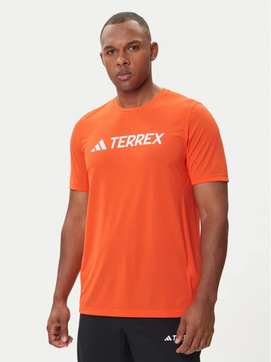 Zdjęcie produktu adidas T-Shirt Terrex Multi Climacool Logo Tech JI9236 Pomarańczowy Regular Fit