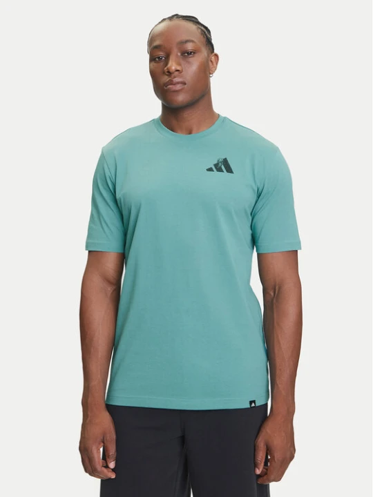 Zdjęcie produktu adidas T-Shirt Yay Sports Verbiage Graphic JY1830 Turkusowy Regular Fit