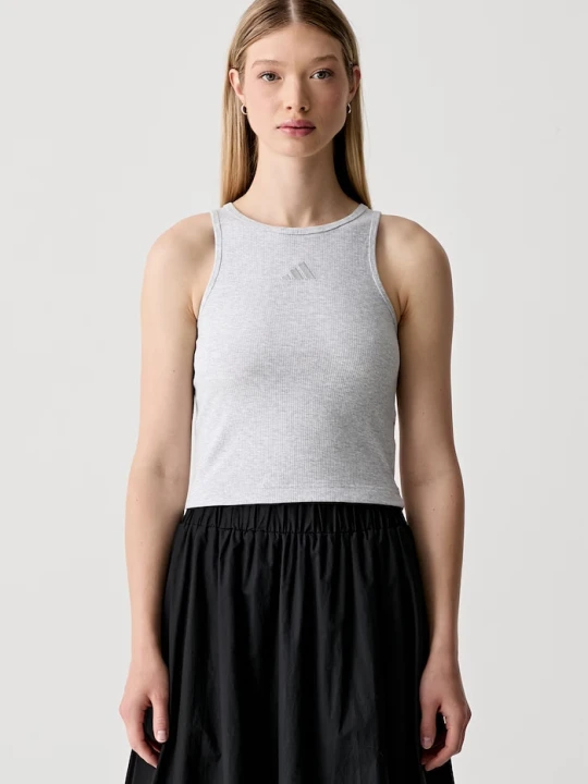 Zdjęcie produktu adidas top damski z bawełną szary