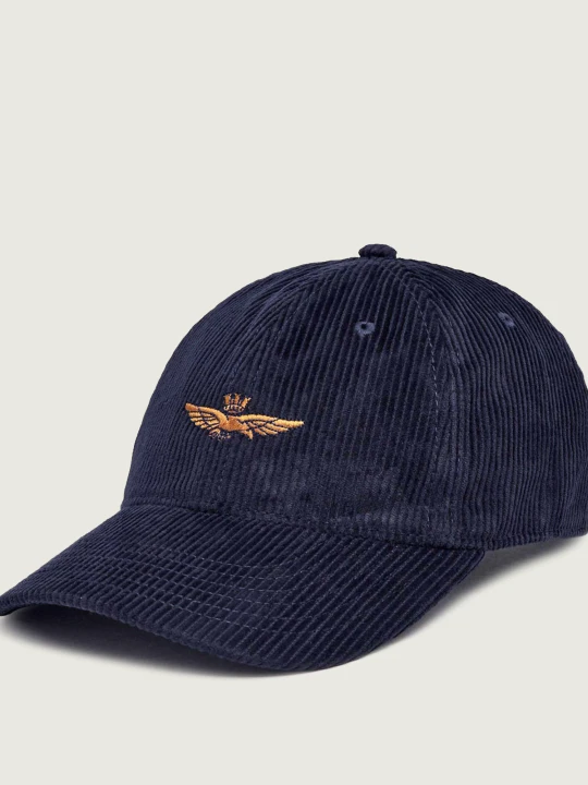 Zdjęcie produktu Aeronautica Militare Bejsbolówka | sztruks granatowy