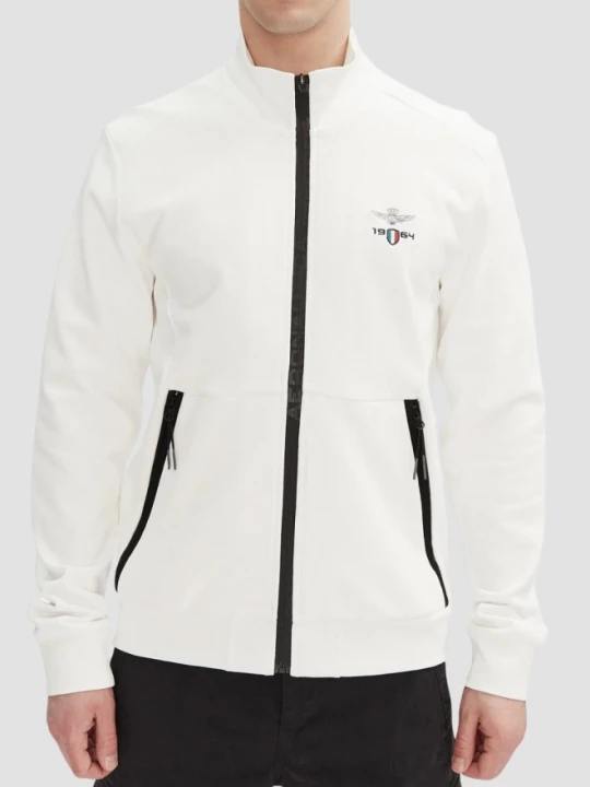 Zdjęcie produktu AERONAUTICA MILITARE Biała bawełniana męska bluza, Rozmiar XL