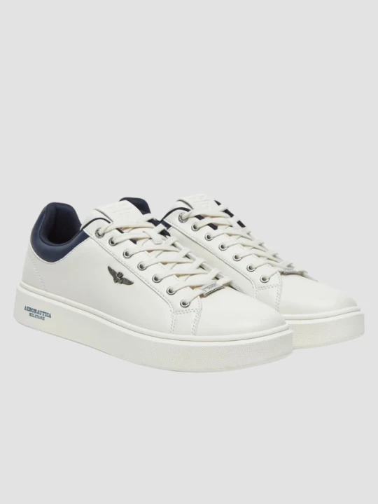 Zdjęcie produktu AERONAUTICA MILITARE Białe sneakersy męskie skórzane, Rozmiar 46