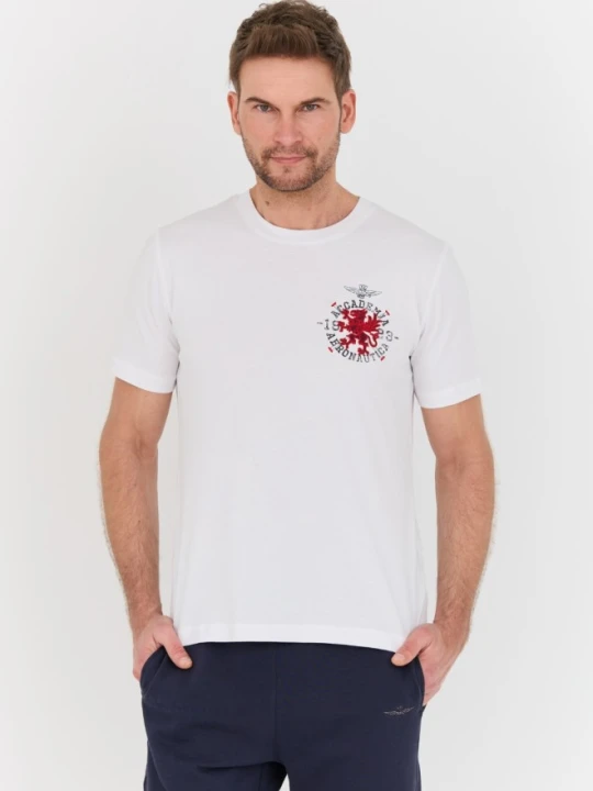 Zdjęcie produktu AERONAUTICA MILITARE Biały bawełniany męski t-shirt M.C., Rozmiar XXL