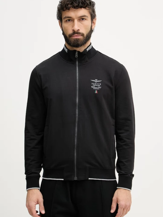 Zdjęcie produktu Aeronautica Militare bluza rozpinana męska bawełniana z elastanem czarny