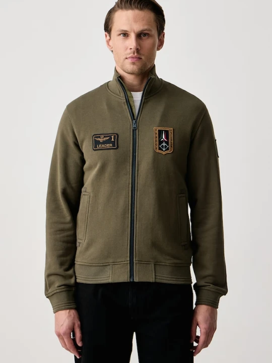 Zdjęcie produktu Aeronautica Militare bluza rozpinana męska bawełniana zielony