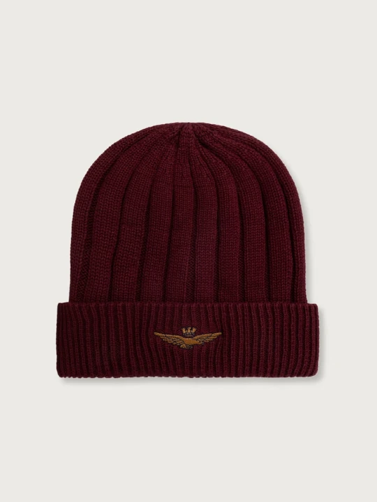 Zdjęcie produktu Aeronautica Militare czapka beanie męska bawełniana bordowy
