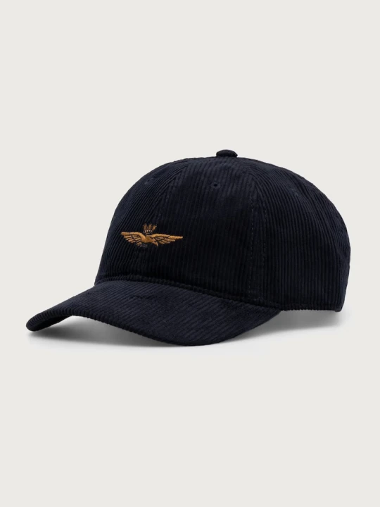 Zdjęcie produktu Aeronautica Militare czapka z daszkiem sztruksowa granatowy