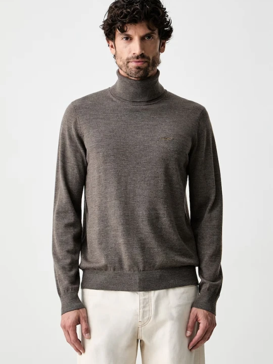 Zdjęcie produktu Aeronautica Militare golf męski z wełną brązowy