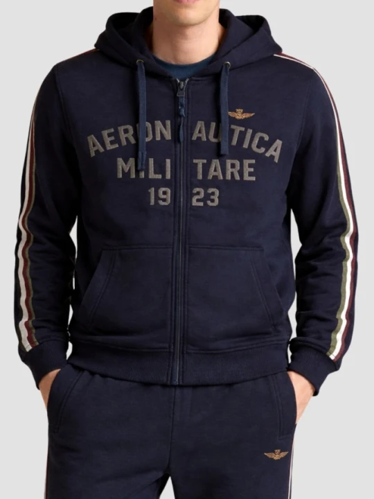 Zdjęcie produktu AERONAUTICA MILITARE Granatowa bawełniana męska bluza, Rozmiar XL Niebieski