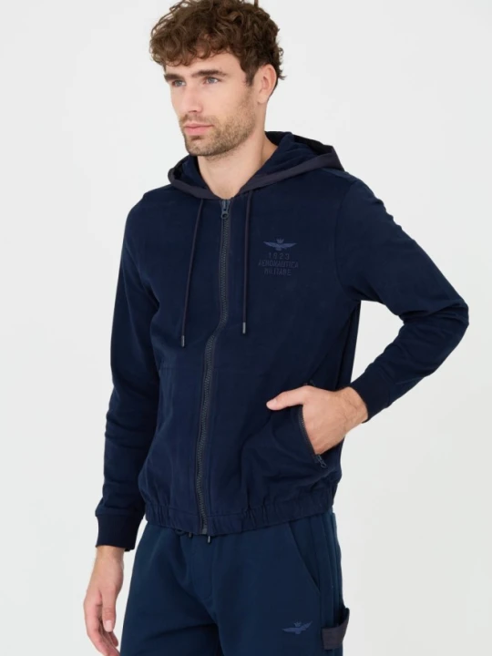 Zdjęcie produktu AERONAUTICA MILITARE Granatowa męska bluza z kapturem, Rozmiar XXL Niebieski