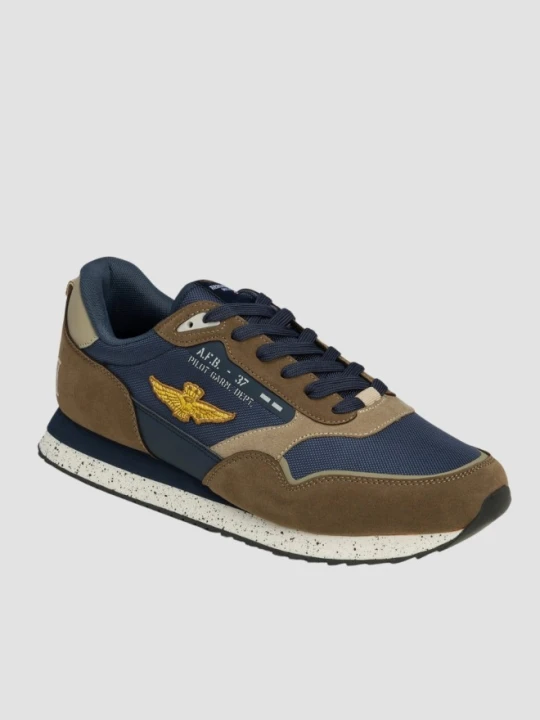 Zdjęcie produktu AERONAUTICA MILITARE Granatowo-brązowe sneakersy męskie, Rozmiar 46 Niebieski