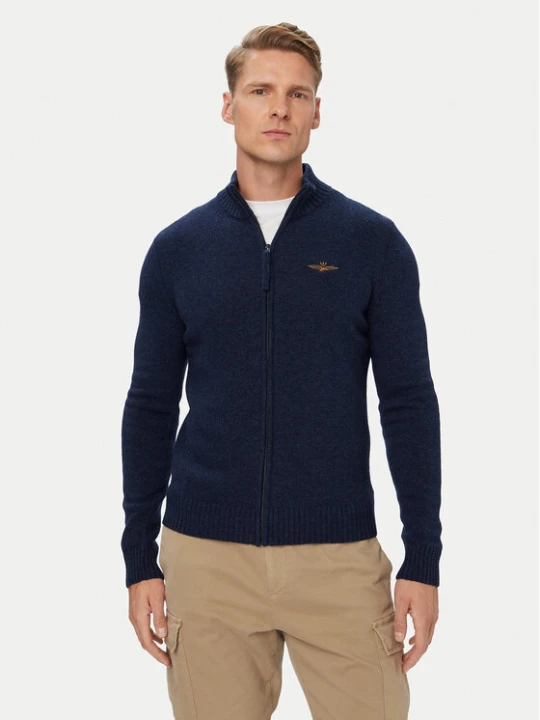 Zdjęcie produktu Aeronautica Militare Kardigan 262MA1646UL00924 Granatowy Regular Fit