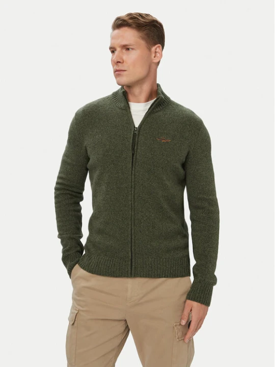 Zdjęcie produktu Aeronautica Militare Kardigan 262MA1646UL00924 Khaki Regular Fit