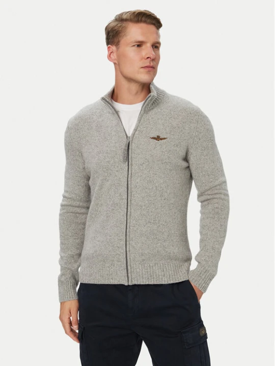 Zdjęcie produktu Aeronautica Militare Kardigan 262MA1646UL00924 Szary Regular Fit