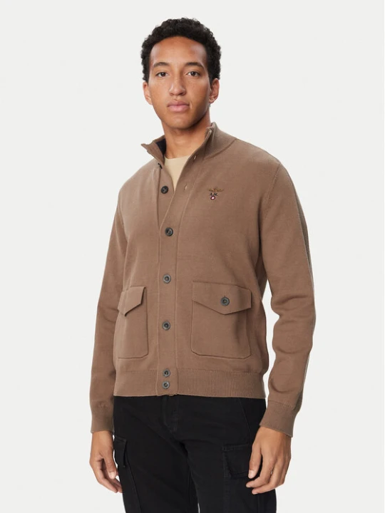 Zdjęcie produktu Aeronautica Militare Kardigan 262MA1663UL00950 Brązowy jasny Regular Fit