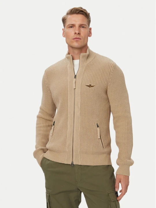 Zdjęcie produktu Aeronautica Militare Kardigan 262MA1664UL00409 Beżowy Regular Fit