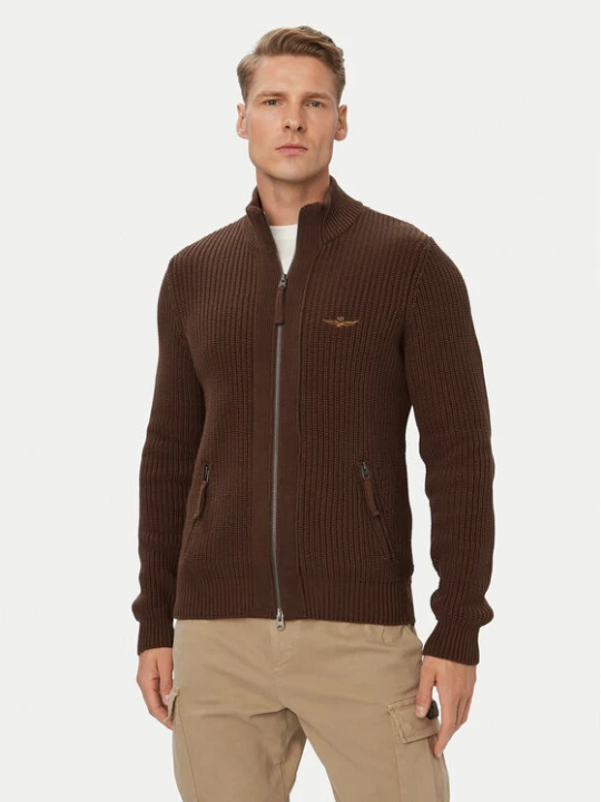 Zdjęcie produktu Aeronautica Militare Kardigan 262MA1664UL00409 Brązowy Regular Fit