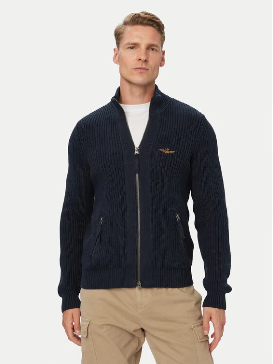 Zdjęcie produktu Aeronautica Militare Kardigan 262MA1664UL00409 Granatowy Regular Fit